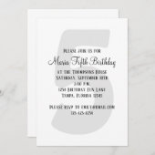 ミニマリスト第5誕生日 男女兼用 招待状 (正面/裏面)