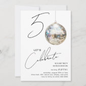 ミニマリスト第50回ディスコボール誕生日パーティー 招待状 (正面)