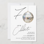 ミニマリスト第70回ディスコボール誕生日パーティー 招待状 (正面)