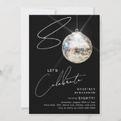 ミニマリスト第80回ディスコボール誕生日パーティー 招待状 (正面)