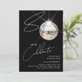 ミニマリスト第80回ディスコボール誕生日パーティー 招待状 (スタンド正面)