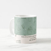 ミニマリスト簡易グリーンクリーム洗浄サービス コーヒーマグカップ (正面左)