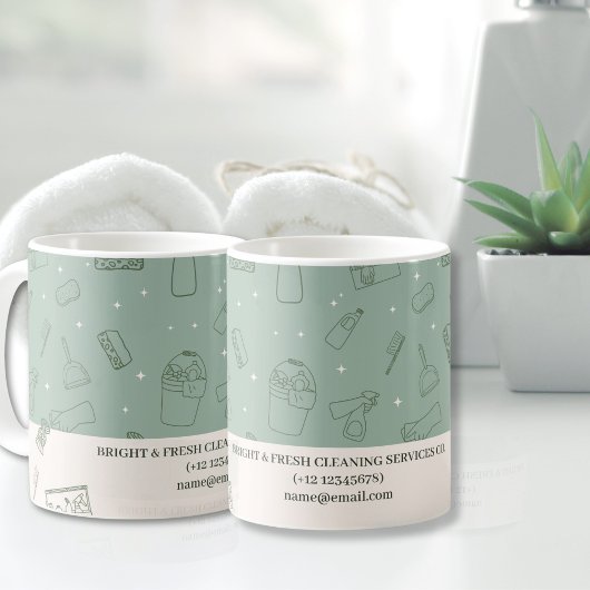 ミニマリスト簡易グリーンクリーム洗浄サービス コーヒーマグカップ