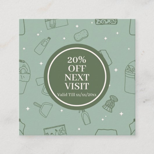 ミニマリスト簡易グリーンクリーム洗浄サービス 割引カード (正面)