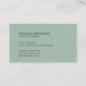 ミニマリスト簡易グリーンクリーム洗浄サービス 名刺 (裏面)