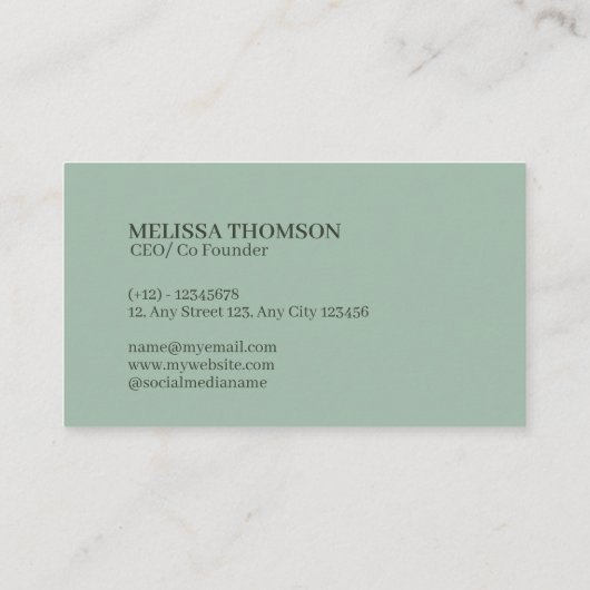 ミニマリスト簡易グリーンクリーム洗浄サービス 名刺 (裏面)