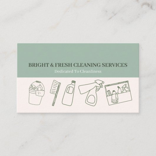 ミニマリスト簡易グリーンクリーム洗浄サービス 名刺 (正面)