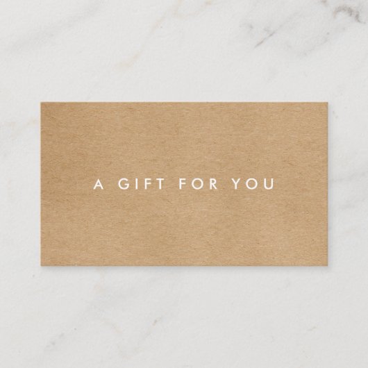 ミニマリスト素朴クラフト贈り物 ロイヤリティカード (正面)