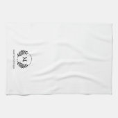 ミニマリスト素朴ボタニカルモノグラム名前をカスタムする キッチンタオル (横)