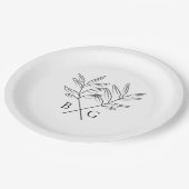 ミニマリスト素朴ボタニカル結婚モノグラム ペーパープレート (アングル)