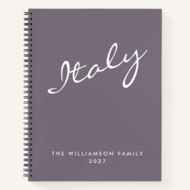 ミニマリスト紫のスクリプトパーソナライズされた旅行 ノートブック