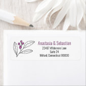 ミニマリスト紫の果実の葉メーリング ラベル (インサイチュ)