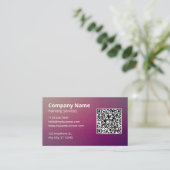 ミニマリスト紫の画家QRコード 名刺 (スタンド正面)