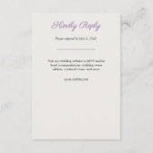 ミニマリスト紫の野結婚花 出欠カード (正面)