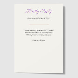 ミニマリスト紫の野結婚花 出欠カード