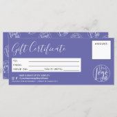 ミニマリスト紫の青いギフト証明書のロゴ (正面/裏面)