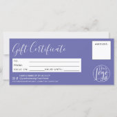 ミニマリスト紫の青いギフト証明書のロゴ (正面)