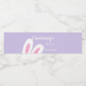 ミニマリスト紫ふわふわのバニーバニーシャワー ペットボトルラベル (シングルラベル)