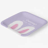 ミニマリスト紫ふわふわのバニーバニーシャワー ペーパープレート (傾斜あり)