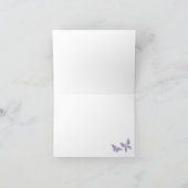 ミニマリスト紫グラデーション水色バタフライ ノートカード (内部)