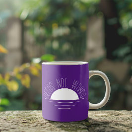 ミニマリスト紫ホワイトサン感動的引用文 コーヒーマグカップ