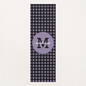 ミニマリスト紫色のブラックプレイドパターパーソナライズされたン ヨガマット (正面)