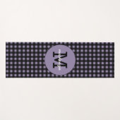 ミニマリスト紫色のブラックプレイドパターパーソナライズされたン ヨガマット (正面(横))