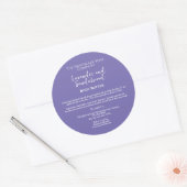 ミニマリスト紫色の化粧品の瓶ラベル ラウンドシール (封筒)