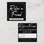 ミニマリスト紹介カード |モダン白黒 紹介カード (正面/裏面)