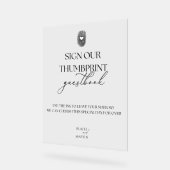 ミニマリスト結婚の拇印のゲストブック アクリルサイン (傾斜)