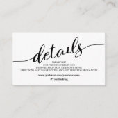 ミニマリスト結婚の美しいウェブサイト詳細 エンクロージャーカード (正面)