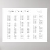 ミニマリスト結婚アルファベットの座席表ポスター ポスター (正面)