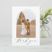 ミニマリスト結婚アーチグリーンサンキューカード サンキューカード (スタンド正面)