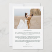 ミニマリスト結婚アーチグリーンサンキューカード サンキューカード (裏面)