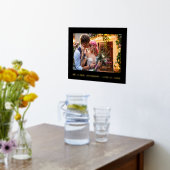 ミニマリスト結婚エレガンスのフォトブラックと金ゴールド 箔ポスター (レイダウン (キッチン))