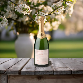 ミニマリスト結婚オレンジきらめくのワインラベル スパークリングワインラベル