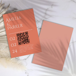 ミニマリスト結婚オレンジのエンクロージャカード エンクロージャーカード