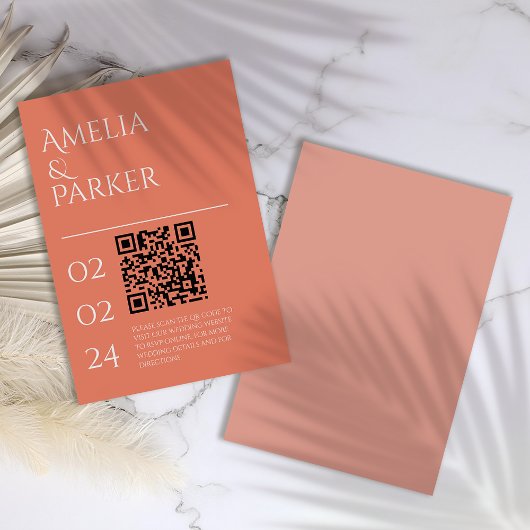 ミニマリスト結婚オレンジのエンクロージャカード エンクロージャーカード