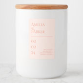 ミニマリスト結婚オレンジのキャンドルラベル フードラベル (正面)