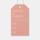 ミニマリスト結婚オレンジの贈り物ラベル ギフトタグ (裏面)