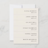 ミニマリスト結婚クリームの名前座席表 招待状 (正面)