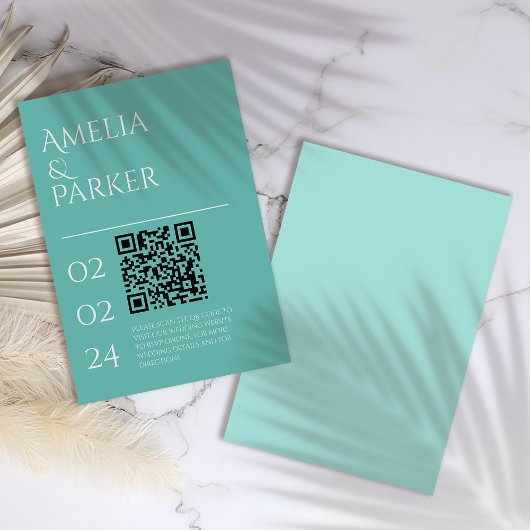 ミニマリスト結婚グリーンのエンクロージャカード エンクロージャーカード