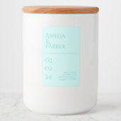 ミニマリスト結婚グリーンのキャンドルラベル フードラベル (正面)