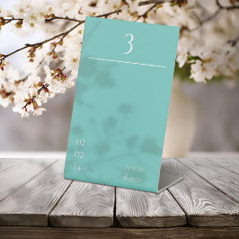 ミニマリスト結婚グリーンのテーブル番号 台座サイン