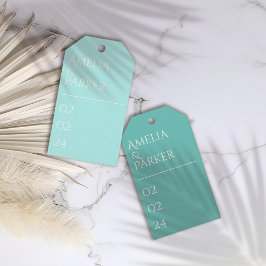 ミニマリスト結婚グリーンの贈り物ラベル ギフトタグ