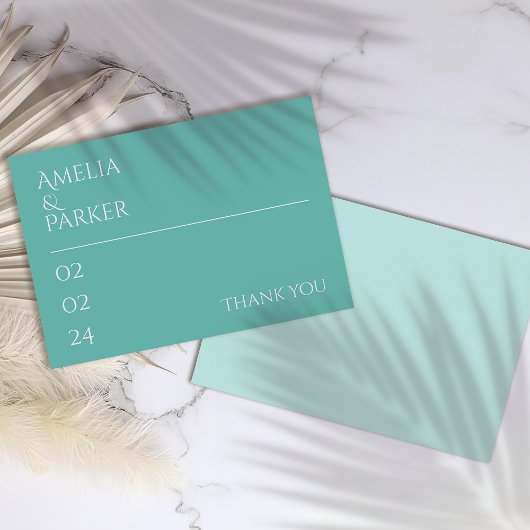 ミニマリスト結婚グリーンサンキューカード サンキューカード