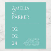 ミニマリスト結婚グリーンワインラベル ワインラベル (シングルラベル)