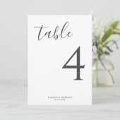 ミニマリスト結婚グレー書道の表番号 (スタンド正面)