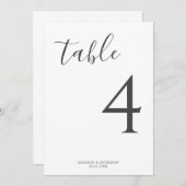 ミニマリスト結婚グレー書道の表番号 (正面/裏面)