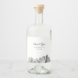 ミニマリスト結婚サクラメントカスタムの リキュールボトルラベル
